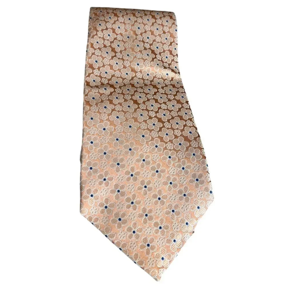 City of London Silk Tie Peach Floral Print